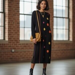 Gabby Isabella Polka Dot Sweater Dress Size L/XL